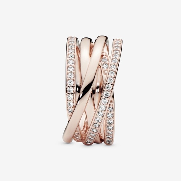 🆕Pandora Sparkling & Polished Lines Ring - Picture 3 of 5